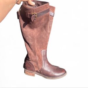 UGG Women's Tall Chocolate Suede and Leather Riding Boots size 6